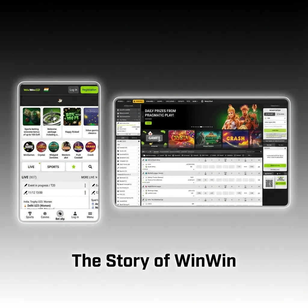 Illustrated timeline of WinWin betting platform growth from 2020 startup to licensed casino and sportsbook under CEO Arman Haider