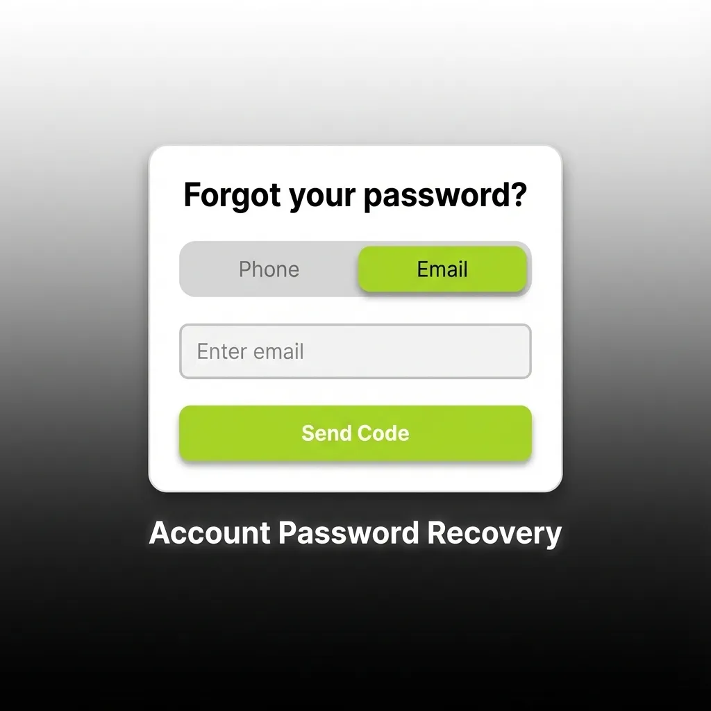 Illustrated guide showing steps to reset a forgotten WinWin account password via email, phone, or support.