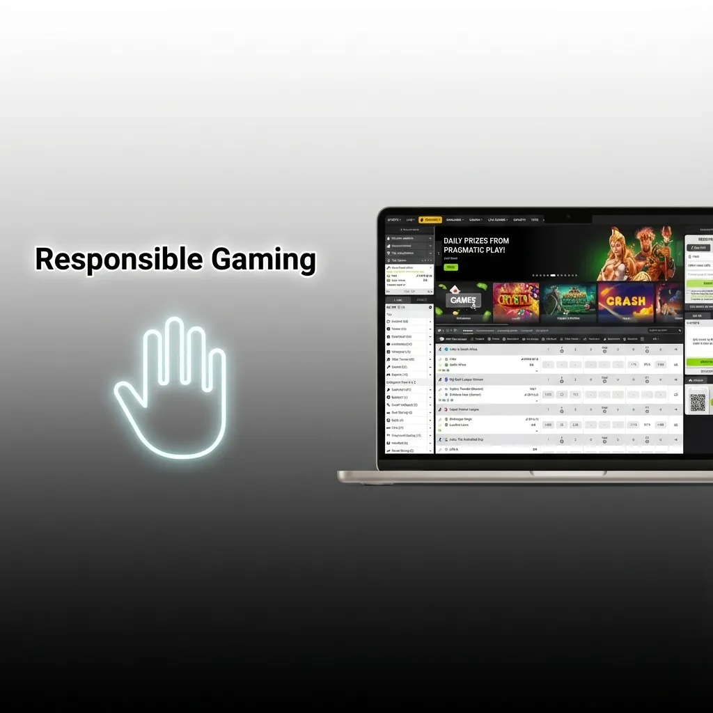 Illustration promoting responsible gambling, with icons for budgeting, time limits, and support, aimed at players in Bangladesh