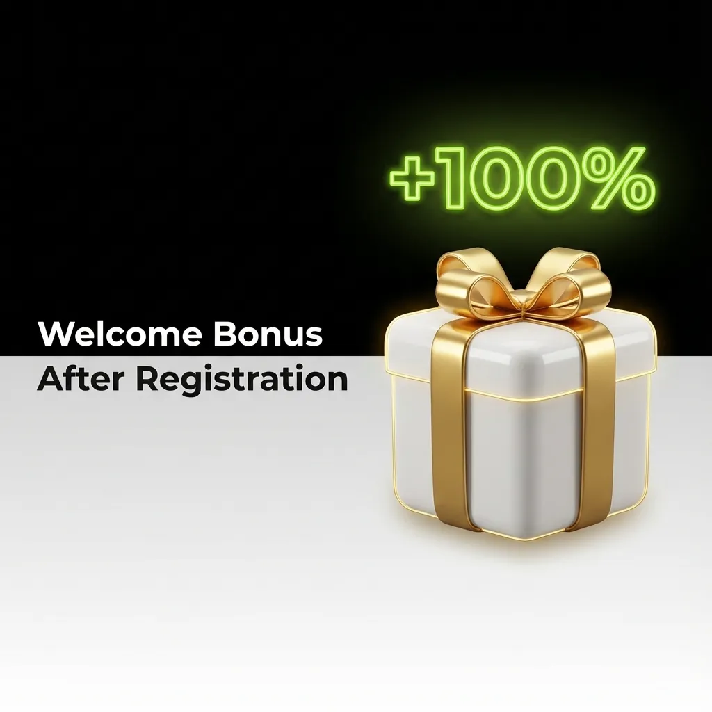 Illustration of a casino welcome bonus: 200% first deposit match and 150 free spins on selected slot games